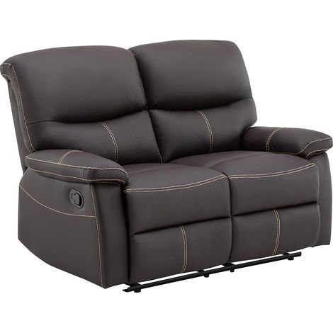 Divano 2 posti relax in Similpelle Marrone - CANBY (1/4)