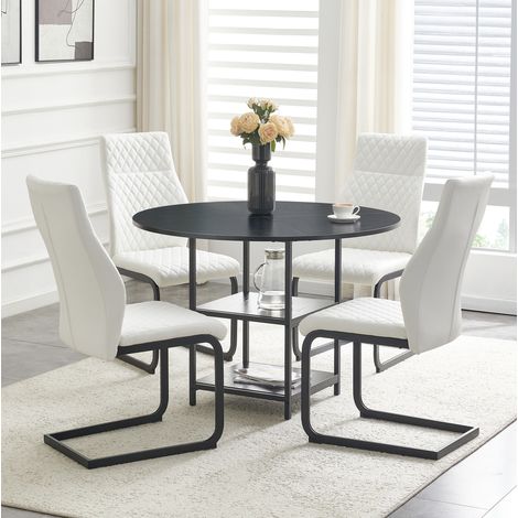 Set tavolo sedie 4 posti rotondo con ripiani OKMYHOME (1/5)