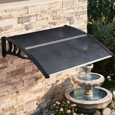 Store banne noir en polycarbonate 100 x 75 x 23 cm (1/5)