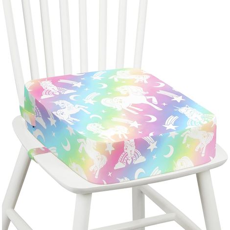 Rehausseur Chaise Enfant, Lavable Coussin Rehausseur avec 2 Sangles Réhausseurs pour Enfant 36 x 32 x 10 cm (1/5)
