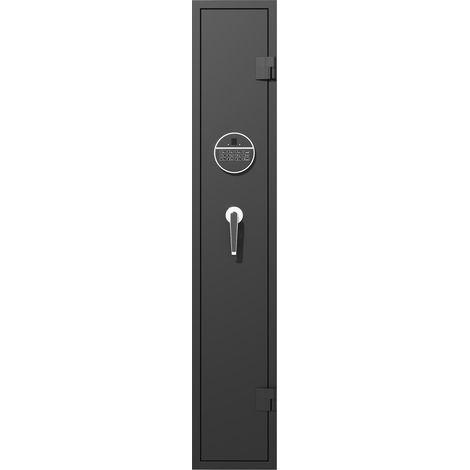 Coffre d'armes pour 3 fusils, armoire sécurisée pour carabines et pistolets, accès rapide. Parfait pour stocker armes longues et munitions en toute sécurité. Dimensions : H138 x L25 x P25 cm