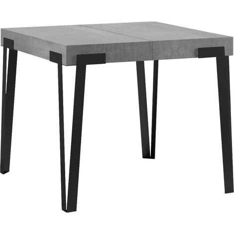 Tavolo allungabile 90x90/246 cm Rio Cemento telaio Antracite (1/4)
