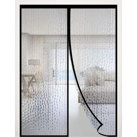 Rideau de porte magnétique à isolation thermique de 90 x 240 cm – Fermeture automatique – Convient aux portes jusqu'à 84 x 237 cm pour garder au chaud en hiver frais en été pour climatiseur (1/5)