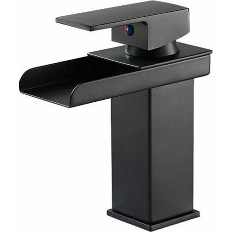 1 Robinet mitigeur,effet cascade,noir mat,laiton A59,salle de bain (1/5)