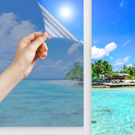 – Film miroir fenêtre sans tain 90% anti-UV – Isolation thermique 85% anti-infrarouge – Protection vie privée pour maison et bureau (1/5)