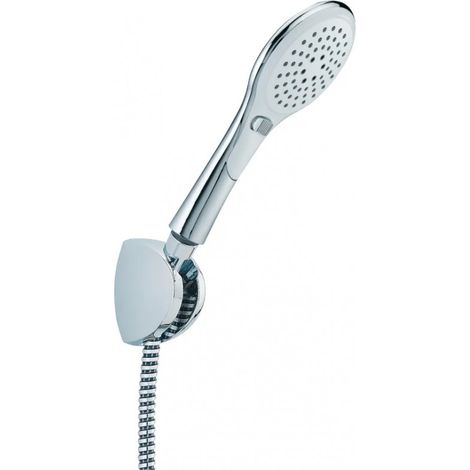 Universal-Brauseset Inouïe 3-strahlig, Schlauch 1,50 m, Wandhalterung mit 3 Neigungen, verchromt
