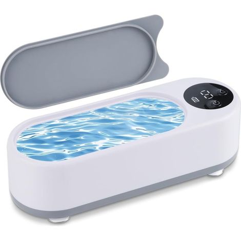 Nettoyeur Ultrasons, 45KHz Ultrasonic Low Noise Cleaner, Portable Ultrasonic Cleaner pour Bijoux, Dentier, Montres, Lunettes, Tête de Rasoir (1/5)