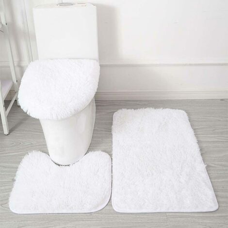 Tapis De Bain - Ensemble 3 Pièces Anti-dérapant Absorbant En Microfibre - Tapis Contour En Forme De U Et Housse Pour Abattant De WC (1/5)