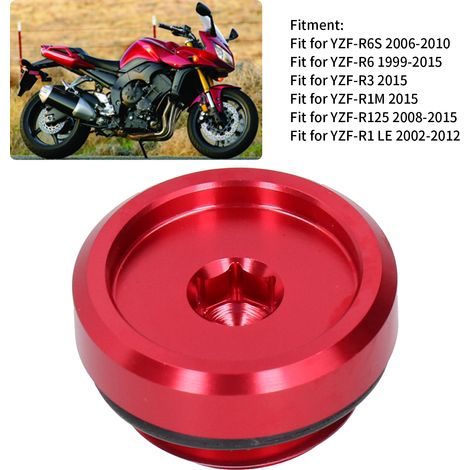 Bouchon de remplissage d'huile moteur à vis, compatible avec YAMAHA MT-07 R1/R3/R6 FZ1/6/8 rouge (1/5)
