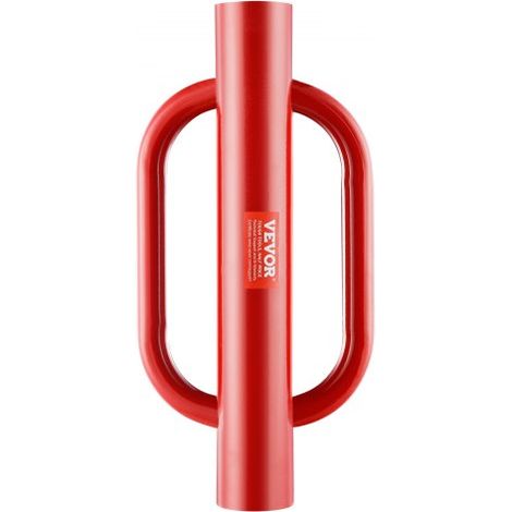 Zaunpfostenramme mit Griffen, 10,4 cm Innendurchmesser, T-Pfostenramme, 9,9 kg, robuster Handpfostenrammer aus Karbonstahl, Lochgräber für Farmzäune für U-Kanäle, Schilderpfosten, Holzpfosten, rot (1/5)