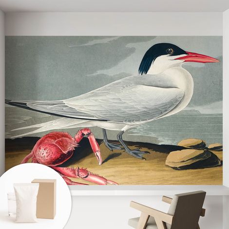 Papier peint intissé mural classique avec imprimé motifs décoratifs design élégant non‑tissé Paysage marin 152x104 cm (1/5)