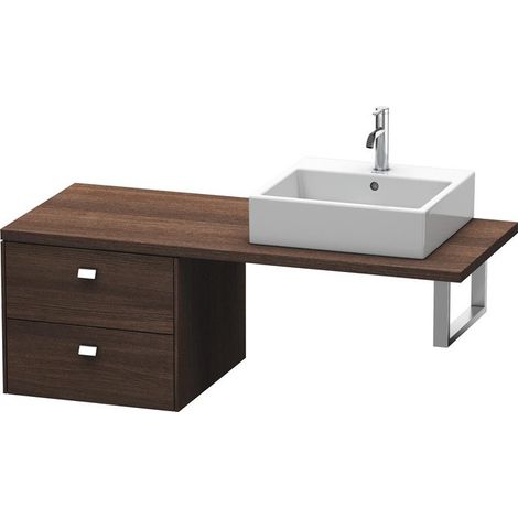 Meuble bas console BRIOSO Griffe chromé 442x520x550mm marron foncé