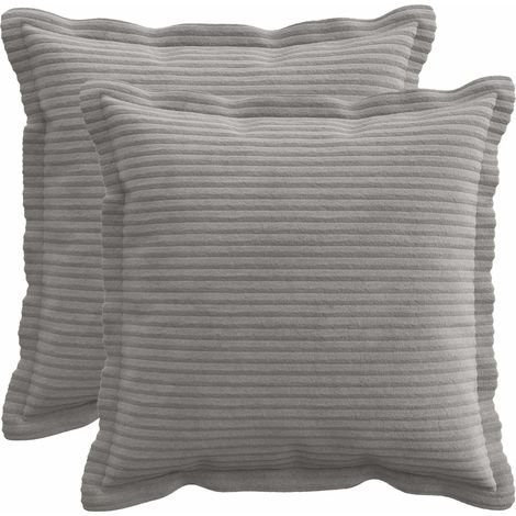 Funda de almohada 2 uds. HOUTEN Gris Claro 30 x 30 cm pana vidaXL