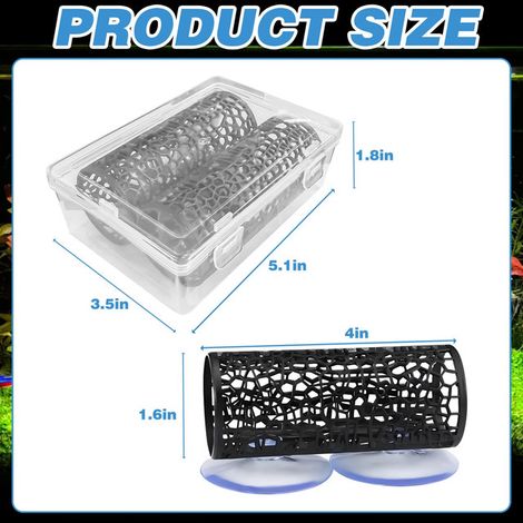 Tunnel de Repos en Plastique Noir pour Poissons Combattants Betta avec Ventouses Décoration et Cachette pour Aquarium (1/5)
