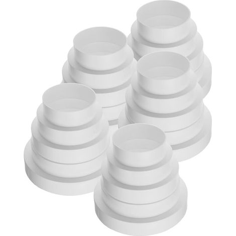 Vent Systems Lot de 5 réducteurs de conduit en plastique de 80 à 120 mm - Réducteurs de conduit en ligne - Augmentateur - Connecteur - Adaptateur universel (1/4)