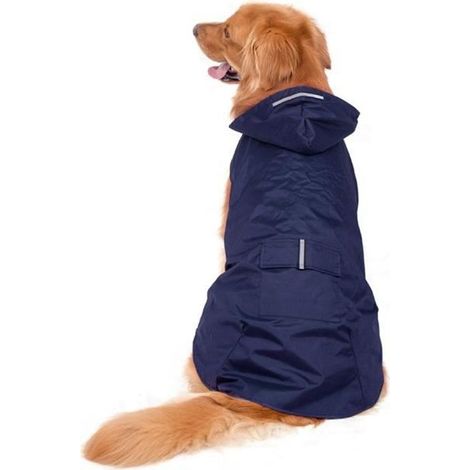 5XL Manteau Imperméable de pluie réfléchissant avec trou de laisse pour grands chiens (1/4)