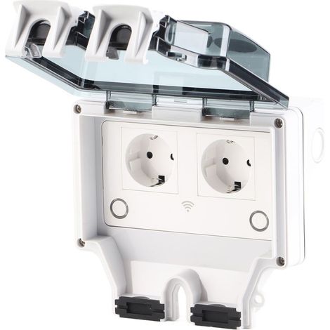 Prise Exterieure Etanche-Prise extérieure étanche Ip66 Avec interrupteur Témoin lumineux-16A 110-250V style européen - Prise de jardin Pour l'extérieur Cour intérieure (1/5)