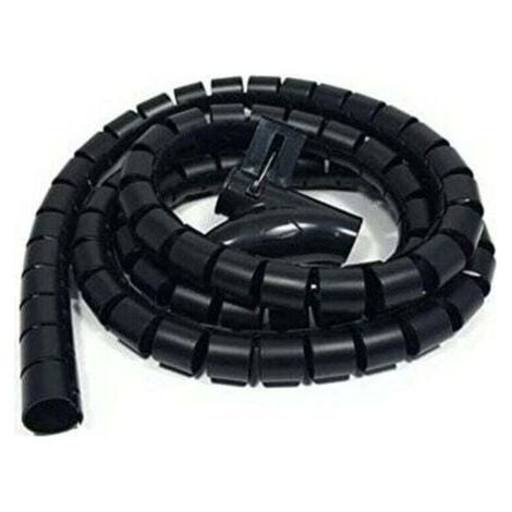 3 m Kabelkanal für den Schreibtisch, Kabelschutzschlauch, Aufwickelschlauch, flexibler Spiralschlauch, geeignet für 22-mm-Kabel – Schwarz
