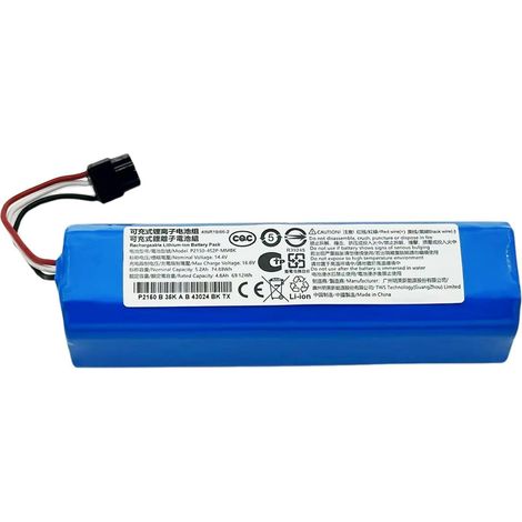 Batería original compatible con robot aspirador Dreame L10 ultra/L10s ultra/D10s/D10s Pro/D10s Plus/L10s Pro Ultra, accesorio de batería, 5200 mAh, P2150-4S2P-MMBK, 14,4 V, 69,12 Wh