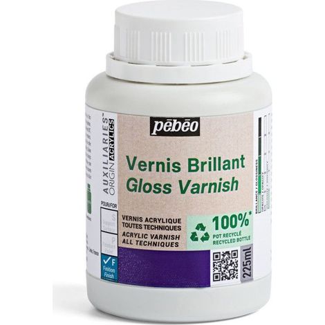 Vernis - Brillant - Acrylique - Toutes techniques - Pébéo - Origin - Pot 225ml