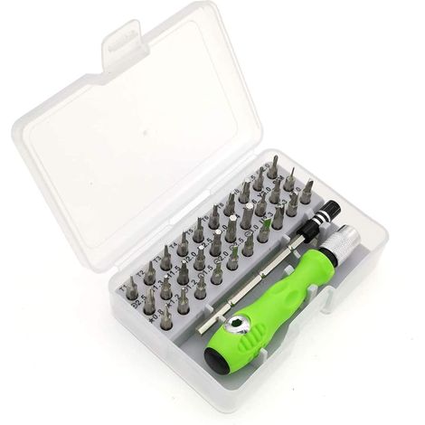 Set de Tournevis Tournevis Aimanté Coffret Embout Visseuse 32 en 1 Mini Tournevis Précision Kit de Tournevis Outils de Réparation Portable pour Portable Laptop Montre Bijou Jouets Lunettes etc