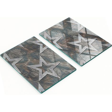 Küchenschneidebretter aus Glas mit Steinstern-Motiv, 2 x 40 x 52 cm (1/5)