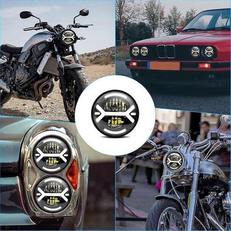 Phare LED rond de moto 5,75 pouces, noir (1/5)