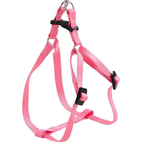 Ferplast EASY P Pettorina in nylon per cani, disponibile in tanti colori e misure. Variante MEDIUM - Misure: A=B 45-63 cm 15 mm - Rosa