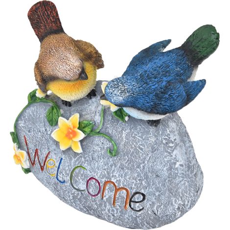 Décoration de jardin avec oiseaux, figurines d'animaux en résine, sculptures et statues de bienvenue pour cour, patio et pelouse (1/5)