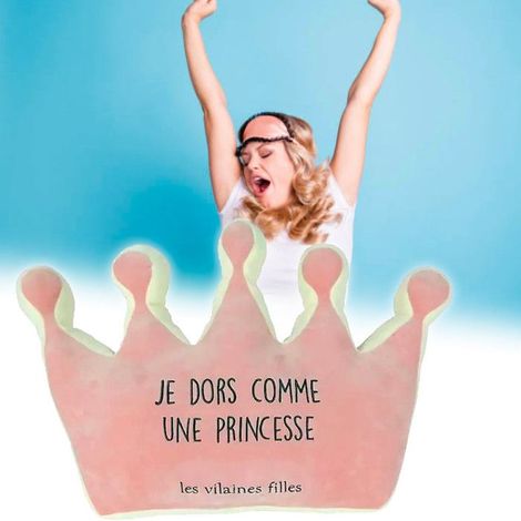 Cushion - THE BAD GIRLS - 40-VF-062 - Crown - Pastel pink - H35 x L45 cm