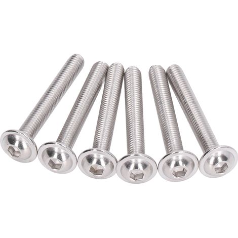 50 Vis à tête bombée M6x45mm en acier inox A2-70 - Lot de 50 pour assemblage et bricolage