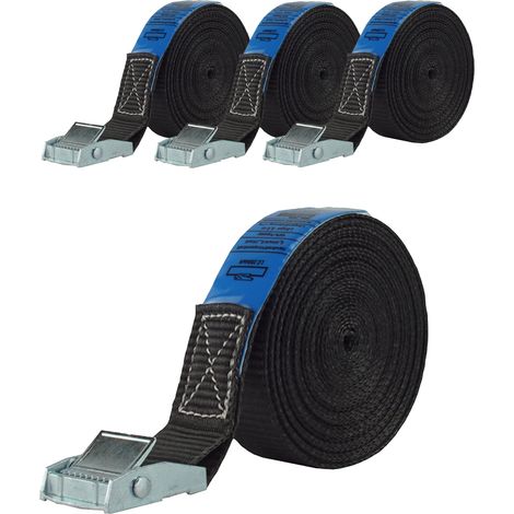 4x Profi Spanngurt Gurt Zurrgurt Klemmschloss Auto 1-tlg 4m 250 kg SCHWARZ (1/5)