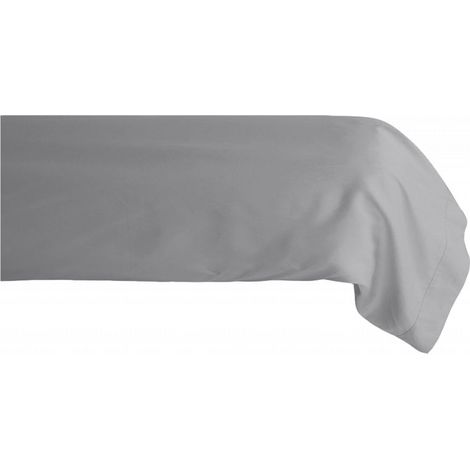 Taie de traversin percale pur coton peigné longues fibres 80 fils/cm² Vent du sud - Acier - 43 x 195 cm - Acier -