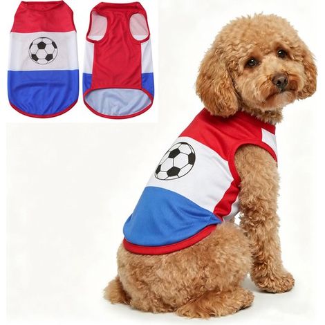 Maglia da calcio per cuccioli in rete traspirante, abbigliamento sportivo elasticizzato per cani, magliette estive per cani di taglia grande, maglia da calcio per cani (1/5)