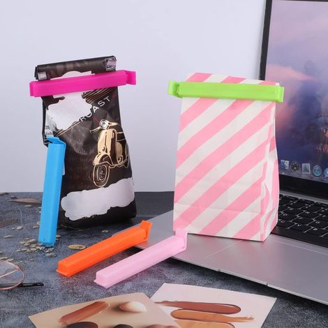 Clip Alimentaire Étanche - 11 cm - Lot de 20 Pièces - 5 Couleurs - Pour Sachets Aliments et Snacks (1/5)