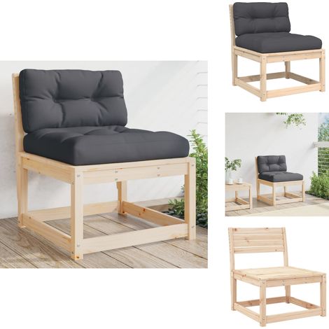 Canapé de jardin avec coussins bois de pin solide - Canapé De Jardin - Mobilier De Jardin - Canapé Extérieur - Meubles De Jardin - Chaise Longue (1/5)