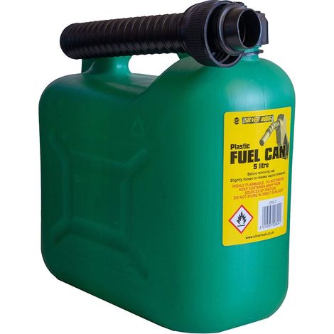 Silverhook Green 5-Litre Unleaded Petrol Can with Spout - Durable Metal Container for Safe Fuel Storage (1/2)