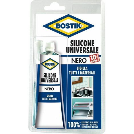 BOSTIK SILICONE UNIVERSALE 60 ML NERO BLISTER 12 PZ (1/2)