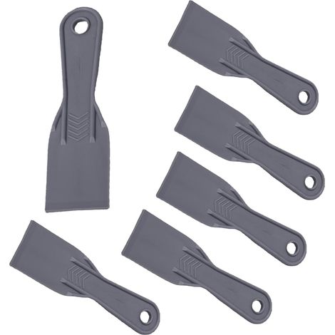 Set mit 6 Spachtelmessern, Kunststoff-Spachtelmesser, flexibler Farbschaber zum Verkleben von Gipskartonplatten und Wänden (1/5)