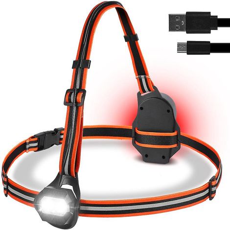 WEST BIKING LED-Brustlampe für Nachtläufe, IPX4 wasserdicht, USB-aufladbar, Outdoor-Sport