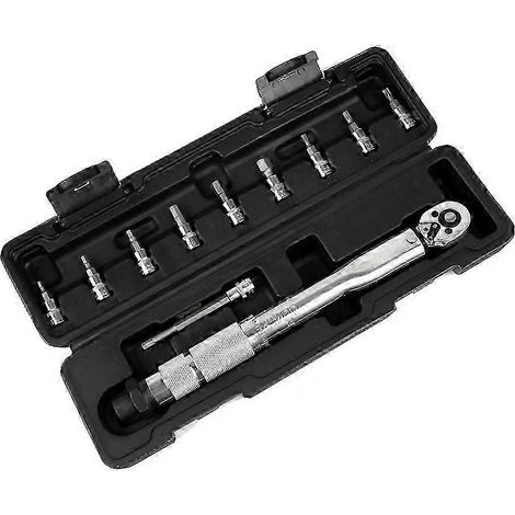 Jeu de 11 clés dynamométriques de précision graduées, kit d'outils de réparation avec clé à cliquet à entraînement de 14 pouces, changement rapide 5-25 Nm, compatible avec FDQ automobile. (1/5)