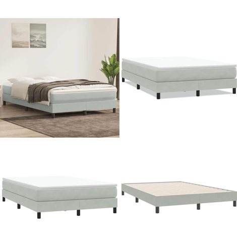 vidaXL Sommier à lattes de lit sans matelas gris clair 160x220cm (1/5)
