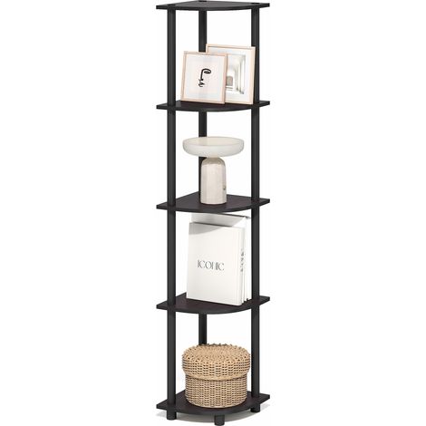 Étagère d'angle, Bibliothèque d'angle 5 Niveaux, Étagères De Rangement Ouvertes, pour Organisation et Rangement, Salon, Bureau À Domicile, Garage, Chambre, Moka Foncé (1/5)
