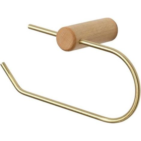Porte-Papier HygiéNique en Bois Porte-Papier Toilette en Laiton Accessoire de Rangement pour Toilettes Porte-Rouleau de Papier (1/4)
