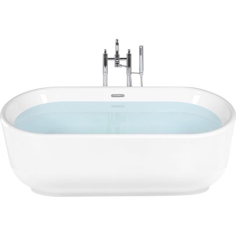 Vasca da Bagno Freestanding Acrilico Sanitario Bianco Lucido Ovale Pinel
