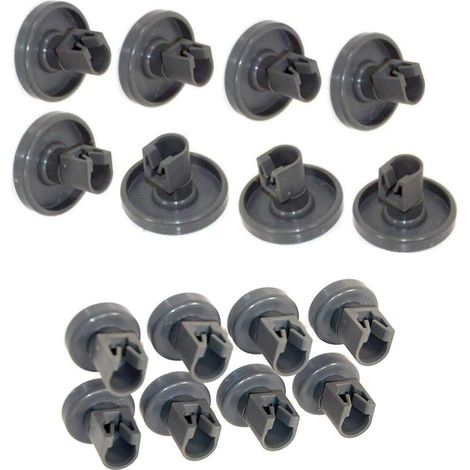 Ruedas para lavavajillas  - Juego completo universal de ruedas para cestas superior e inferior - Compatible con Faure, Zanussi, AEG, -Crezuo