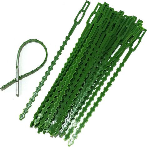 Ahlsen 300 Stück verstellbare Pflanzendrehbinder, 17 cm Pflanzenkabelbinder, flexible Kunststoffglieder-Gartenkabelbinder zur Unterstützung von Pflanzen und Weinreben bei der Gartenarbeit (1/4)