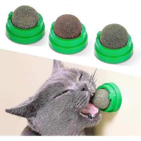 Lot de boules comestibles à l'herbe à chat argentée, jouets pour chats (1/4)