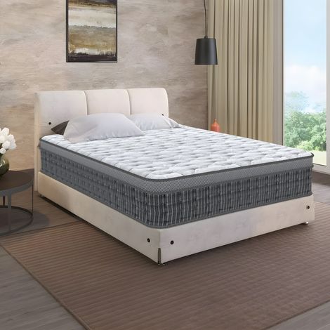 Matelas 160x200 cm, épaisseur 26 cm, matelas à ressorts avec mousse à mémoire de forme, respirant et hypoallergénique pour un sommeil confortable