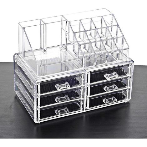 TrAdE Shop Traesio - Organizzatore Cosmetici Make Up 6 Cassetti Espositore Organizer 16 Comparti -